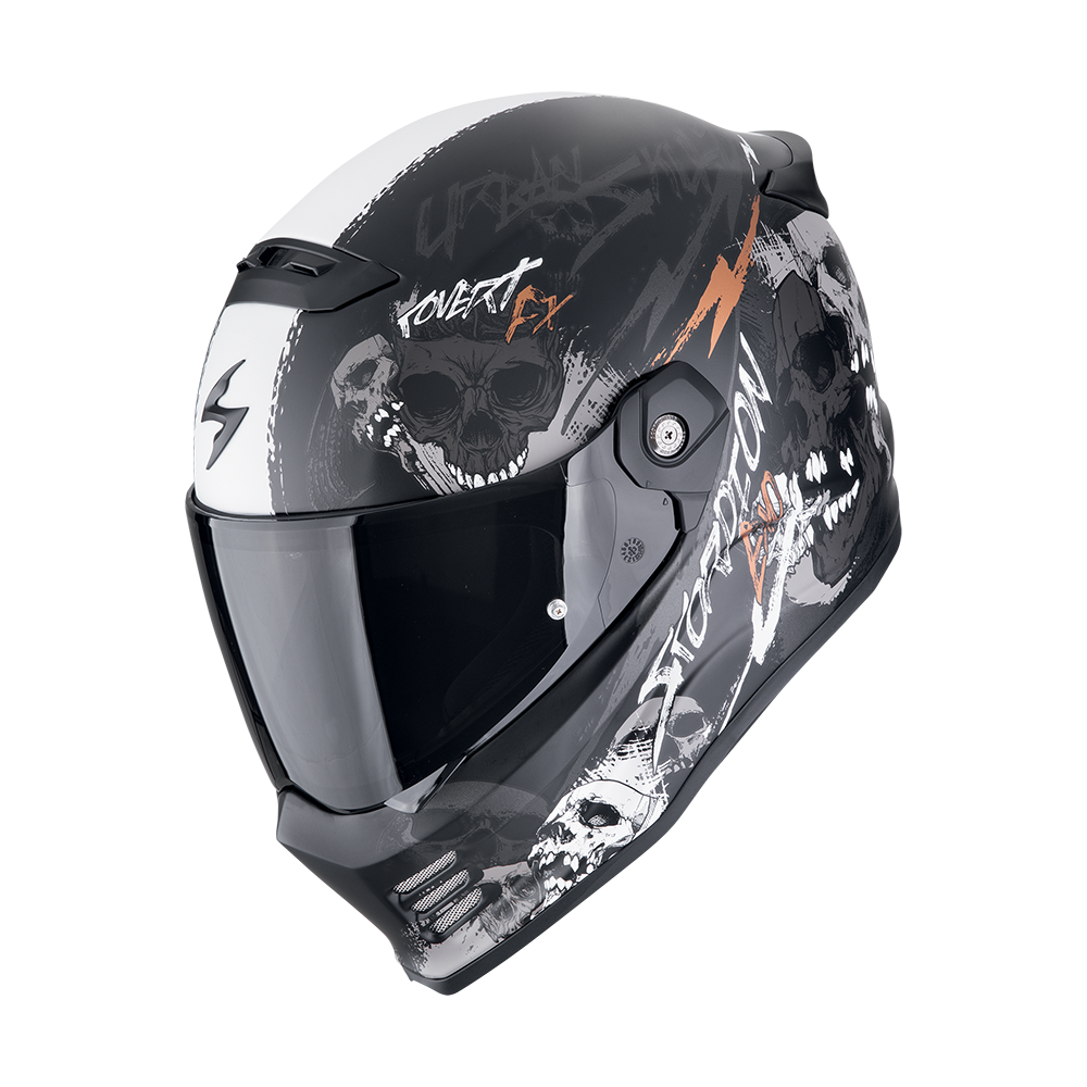 Scorpion  Covert Fx Skullz Matt Black-Grey-Gold
