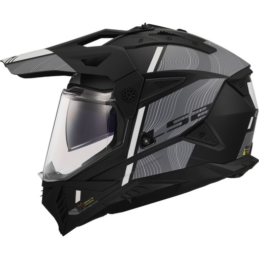LS2 MX702 Pioneer II Hill Matt Black White -06