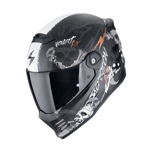 Scorpion  Covert Fx Skullz Matt Black-Grey-Gold